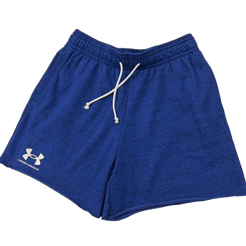 Under Armour $45 UA Rival Terry 6in  Blue Men’s Size XL Shorts